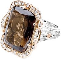 Tacori 18k925 Smoky Quartz Diamond Ring