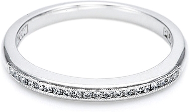 This flattop band looks lovely with a wide assortment of engagement rings