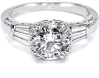 Tacori Diamond Baguette & Pave Engagement Ring