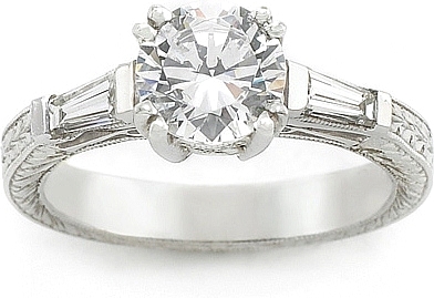 Diamond baguette wedding rings