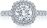 Tacori Double Row Cushion Halo Diamond Engagement Ring