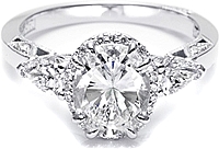 Tacori Engagement Ring with Pear Shaped & Pave Side Diamonds