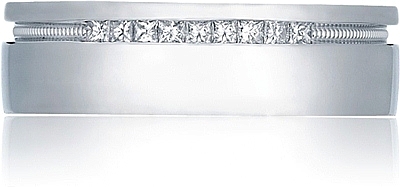 Tacori Engraved and Pave Diamond Wedding Band 65mm This debonair men 39s