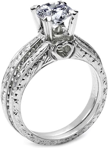 Tacori Hand Engraved Fitted Wedding Band Modern meets vintage with