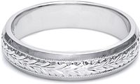 Tacori Hand-Engraved Mens Wedding Band -5.0mm