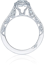 This image shows the setting with a 1.00ct oval brilliant cut center diamond. The setting can be ordered to accommodate any shape/size diamond listed in the setting details section below.