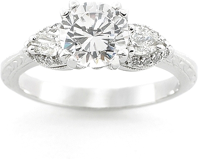 ... cut center diamond. The setting can be ordered to accomodate any shape