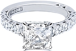 This image shows the setting (version #35-3PR75) with a 1.50ct princess cut center diamond. The setting can be ordered to accommodate any shape/size diamond listed in the setting details section below.