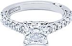 This image shows the setting (version #35-2PR55) with a 1.00ct princess cut center diamond. The setting can be ordered to accommodate any shape/size diamond listed in the setting details section below.