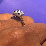 This image shows the setting with a .70ct princess cut diamond in the center.