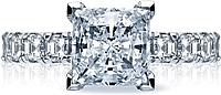 Tacori Prong-Set Diamond Engagement Ring w/ Asscher Cut Sides