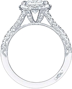 This image shows the setting with a 1.50ct princess cut center diamond. The setting can be ordered to accomodate any shape/size diamond listed in the setting details section below.