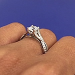 This image shows the setting with a 1.00ct round cut center diamond.
