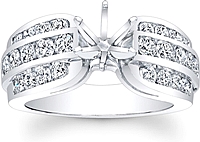 Triple Row Channel Set Diamond Engagement Ring