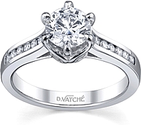 Vatche Channel Set Six Prong Diamond Engagement Ring
