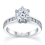 Vatche Channel Set Six Prong Diamond Engagement Ring