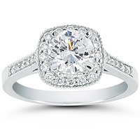 Vatche Pave Grace Engagement Ring .29ct tw