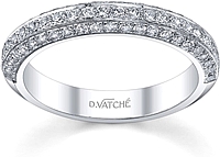 Vatche Three Row Pave Diamond Engagement Ring