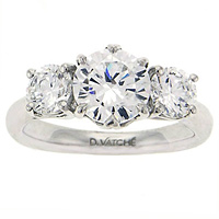 Vatche Three Stone .50ct Crown Engagement Ring