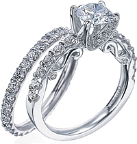 Verragio Detailed Engagement Ring with Round Brilliant Diamonds