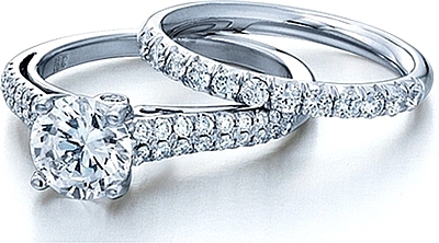 This image shows the setting with a 1.25ct round brilliant cut center diamond. The setting can be ordered to accommodate any shape/size diamond listed in the setting details section below. The matching wedding band is sold separately.