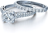 Verragio Engagement Ring with Two Rows of Pave Diamonds