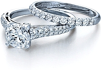 Verragio Engagement Ring with Two Rows of Pave Diamonds