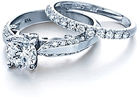 Verragio Pave Diamond Engagement Ring with Brushed Center