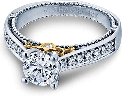 Two tone diamond engagement rings