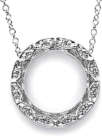 White Gold and Diamond circle pendant by Tacori