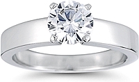 Wide Shank Solitaire Diamond Engagement Ring