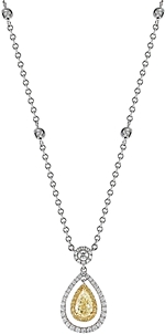 Yellow & White Diamond Pendant- 2.03ct TW