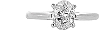 1.00ct AGS G/SI2 Oval Cut Diamond Engagement Ring