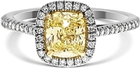 1.22ct Cushion Cut GIA Fancy Yellow Diamond Engagement Ring