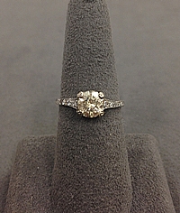 1.37ct L/I1 Round Brilliant Cut Antique Diamond Engagement Ring