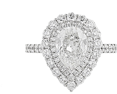 Estate 2.02 Carat Pear-Shaped Diamond Solitaire Ring - GIA L VVS1