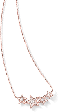 14k Rose Gold Diamond Star Necklace