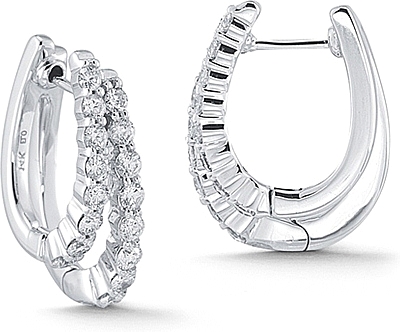 Diamond Double C Hoop Earrings