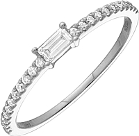 14k White Gold Baguette Diamond Ring