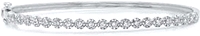 14k White Gold Diamond Bangle