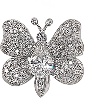 14k White Gold Diamond Butterfly Ring