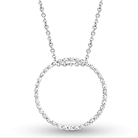 14k White Gold Diamond Circle of Life Pendant