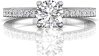 14k White Gold Diamond Engagement Ring