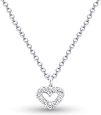 14k White Gold Diamond Heart Pendant