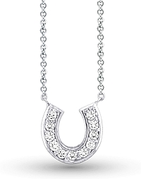 14k White Gold Diamond Horse Shoe Pendant