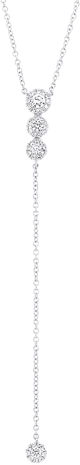 14k White Gold Diamond Lariat Necklace