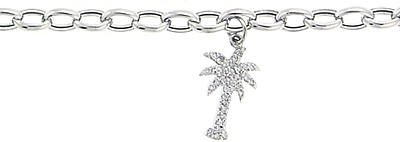 14K White Gold Diamond Charm Bracelet White Gold