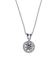 14k White Gold Diamond Pendant- 1.07cts