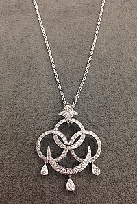 14k White Gold Diamond Pendant