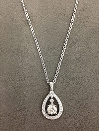 14k White Gold Diamond Pendant